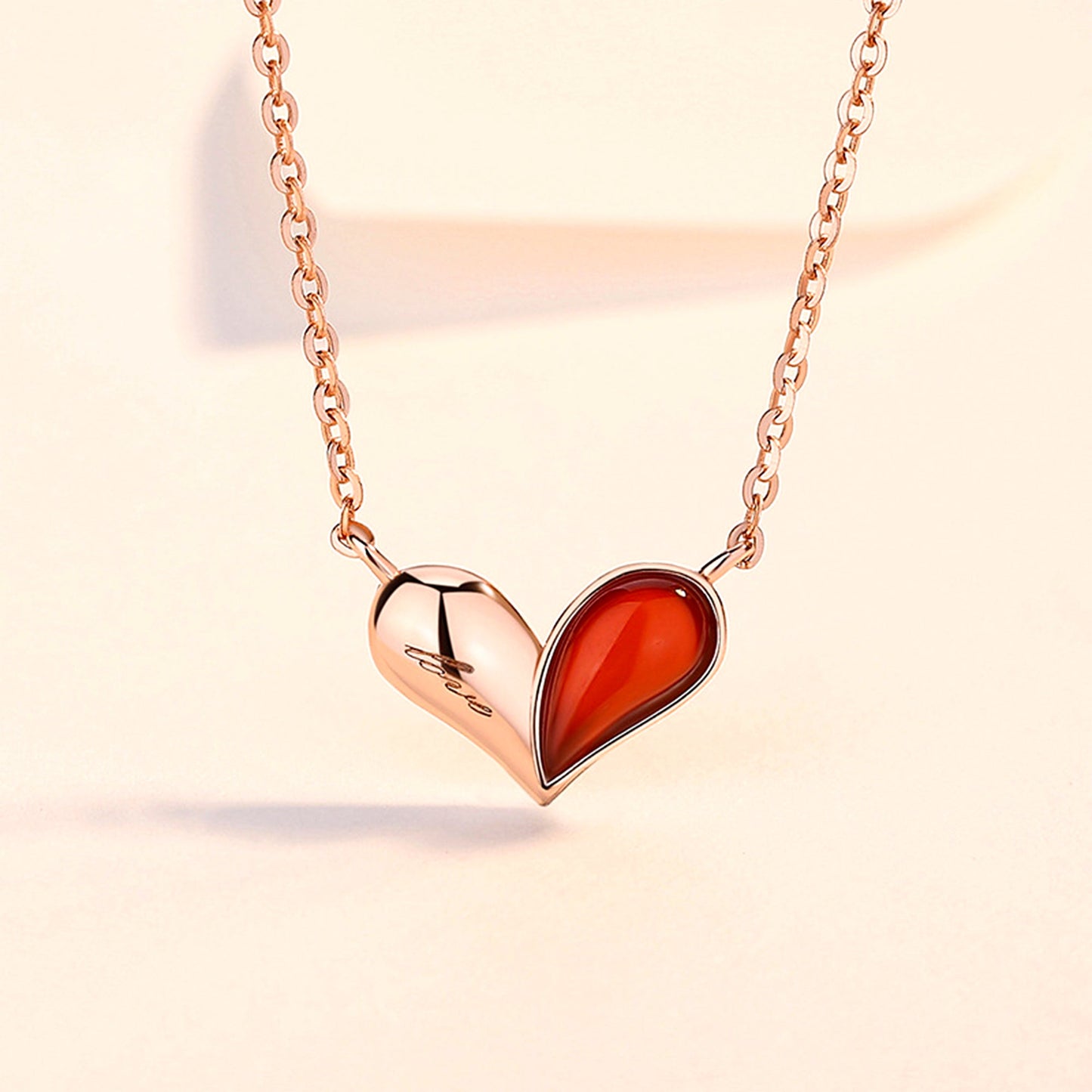 For Love - S925 Two Unique Parts Make A Beautiful Whole Heart Necklace