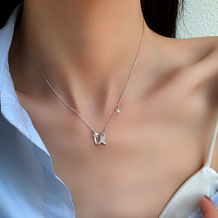 For Love - S925 If I Had Two Wishes Shooting Star Necklace