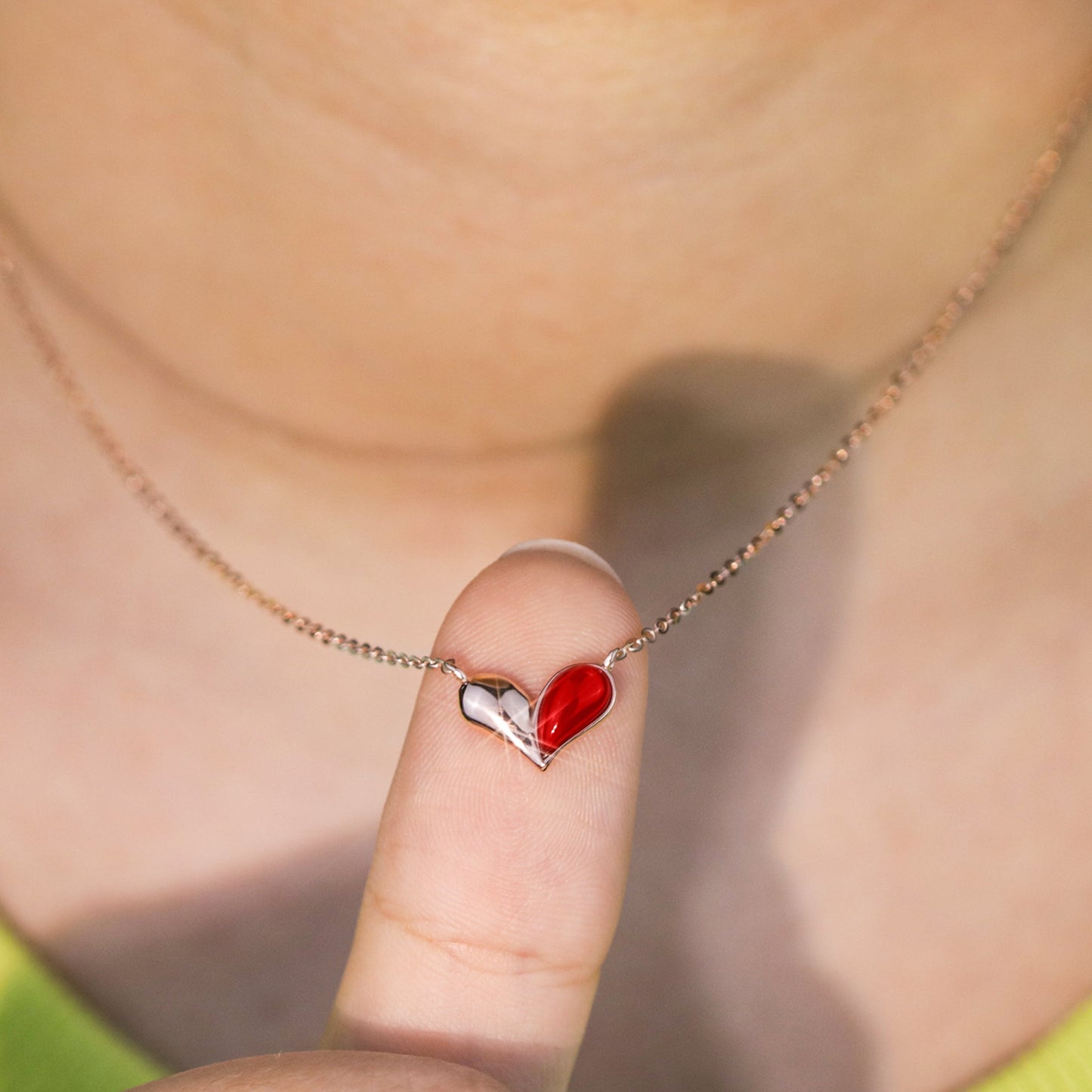 For Love - S925 Two Unique Parts Make A Beautiful Whole Heart Necklace
