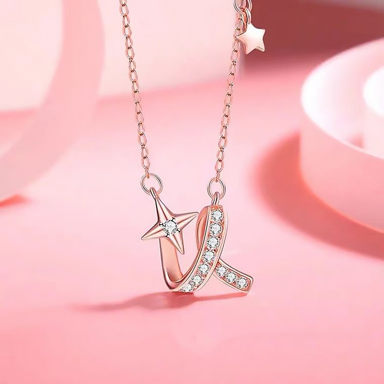 For Love - S925 If I Had Two Wishes Shooting Star Necklace