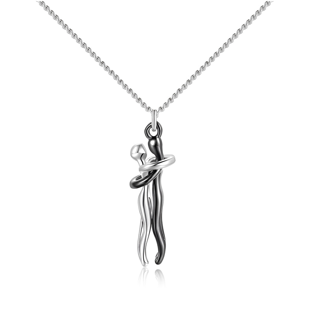 For Love - S925 You Are My Another Half Hug Couple Necklace