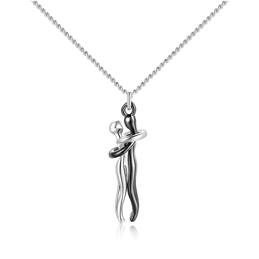 For Love - S925 You Are My Another Half Hug Couple Necklace