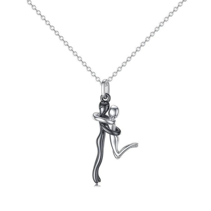 For Love - S925 You are the Only One I Want by My Side Couple Hug Necklace