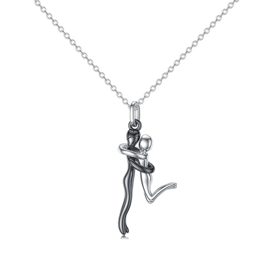 For Love - S925 You are the Only One I Want by My Side Couple Hug Necklace