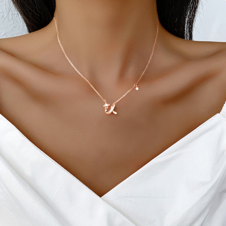 For Love - S925 If I Had Two Wishes Shooting Star Necklace