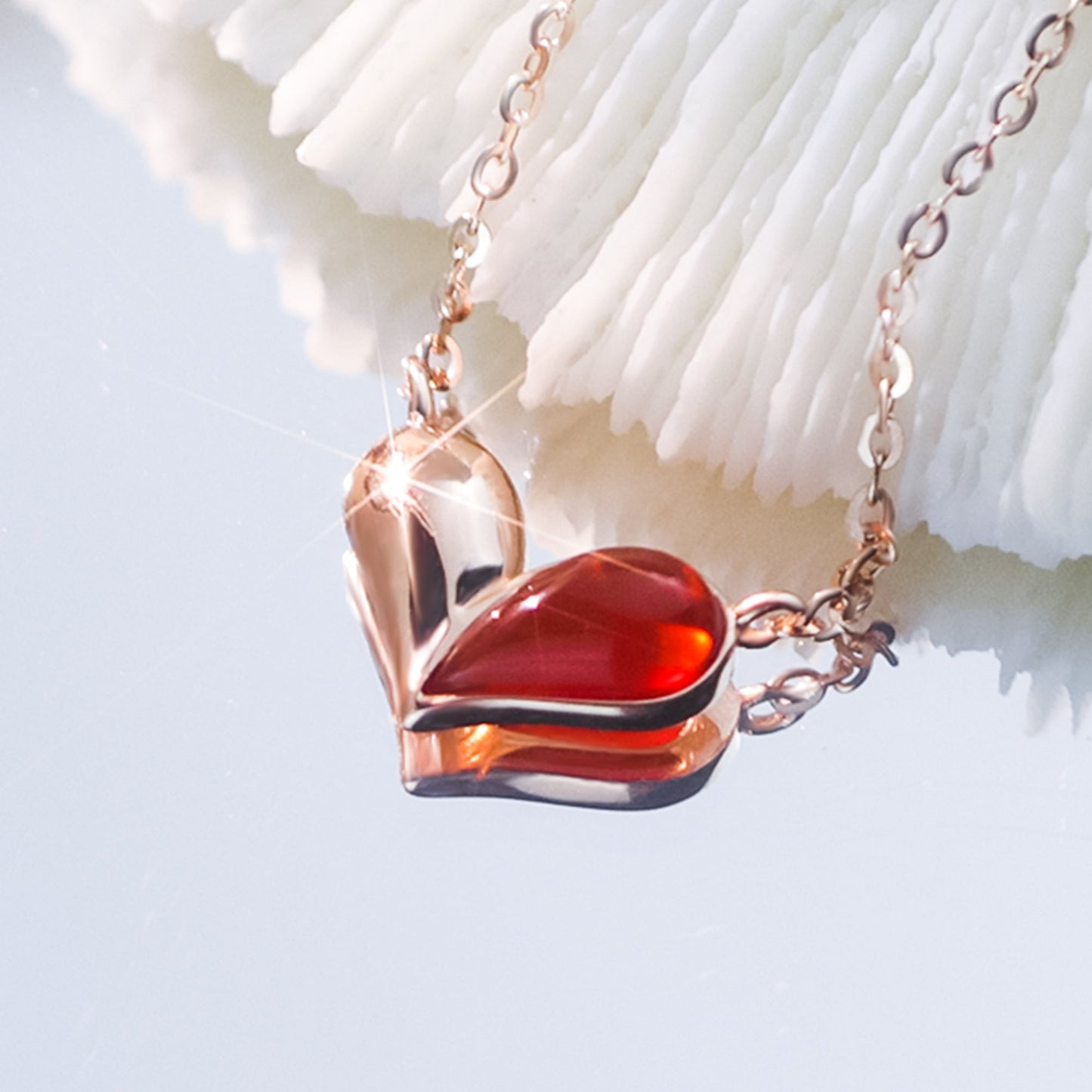 For Love - S925 Two Unique Parts Make A Beautiful Whole Heart Necklace