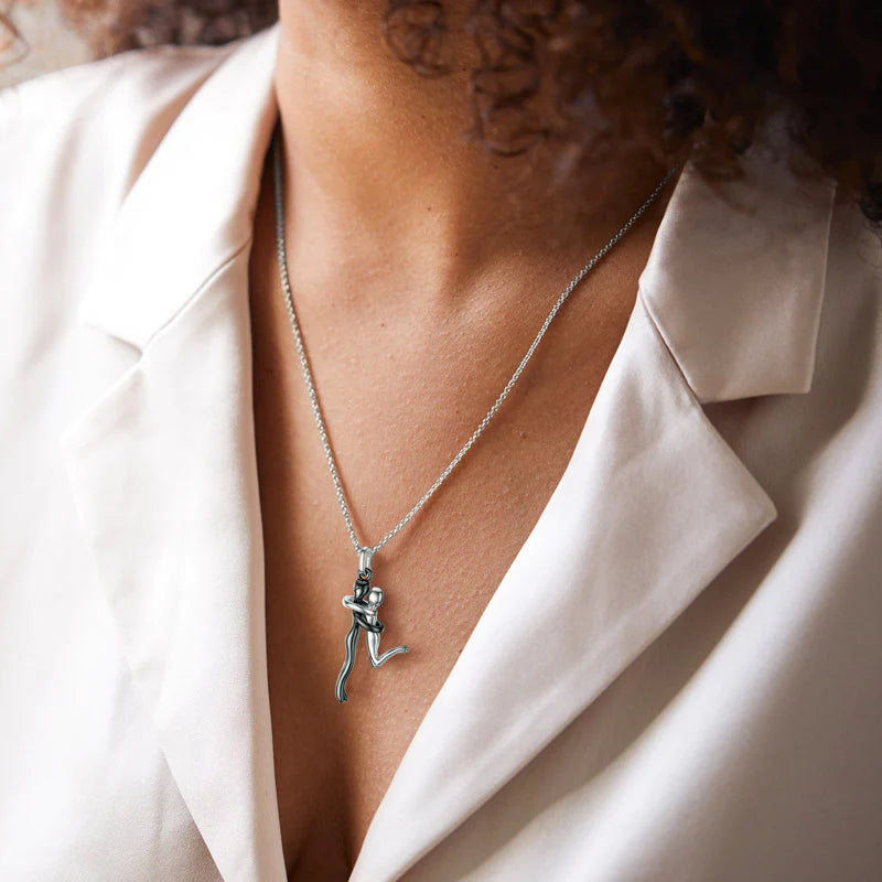 For Love - S925 You are the Only One I Want by My Side Couple Hug Necklace