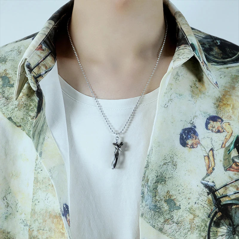 For Love - S925 You Are My Another Half Hug Couple Necklace