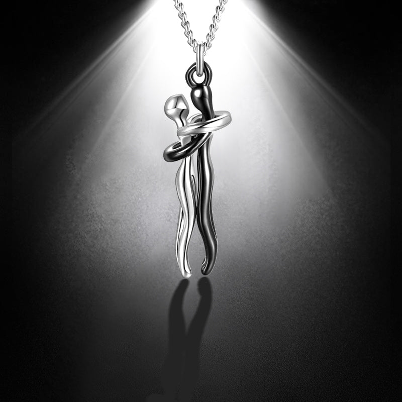 For Love - S925 You Are My Another Half Hug Couple Necklace