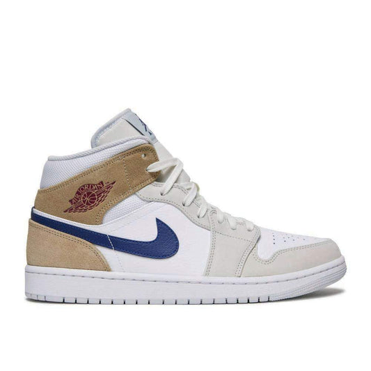 Air Jordan 1 Mid ¡®White Khaki Blue Void¡¯ Unfading Sneaker