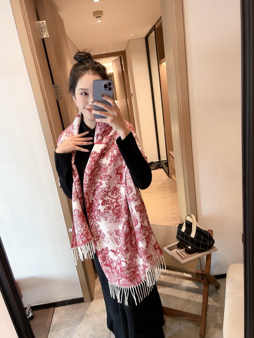 Dior Animal Toile Fringed Scarf — model