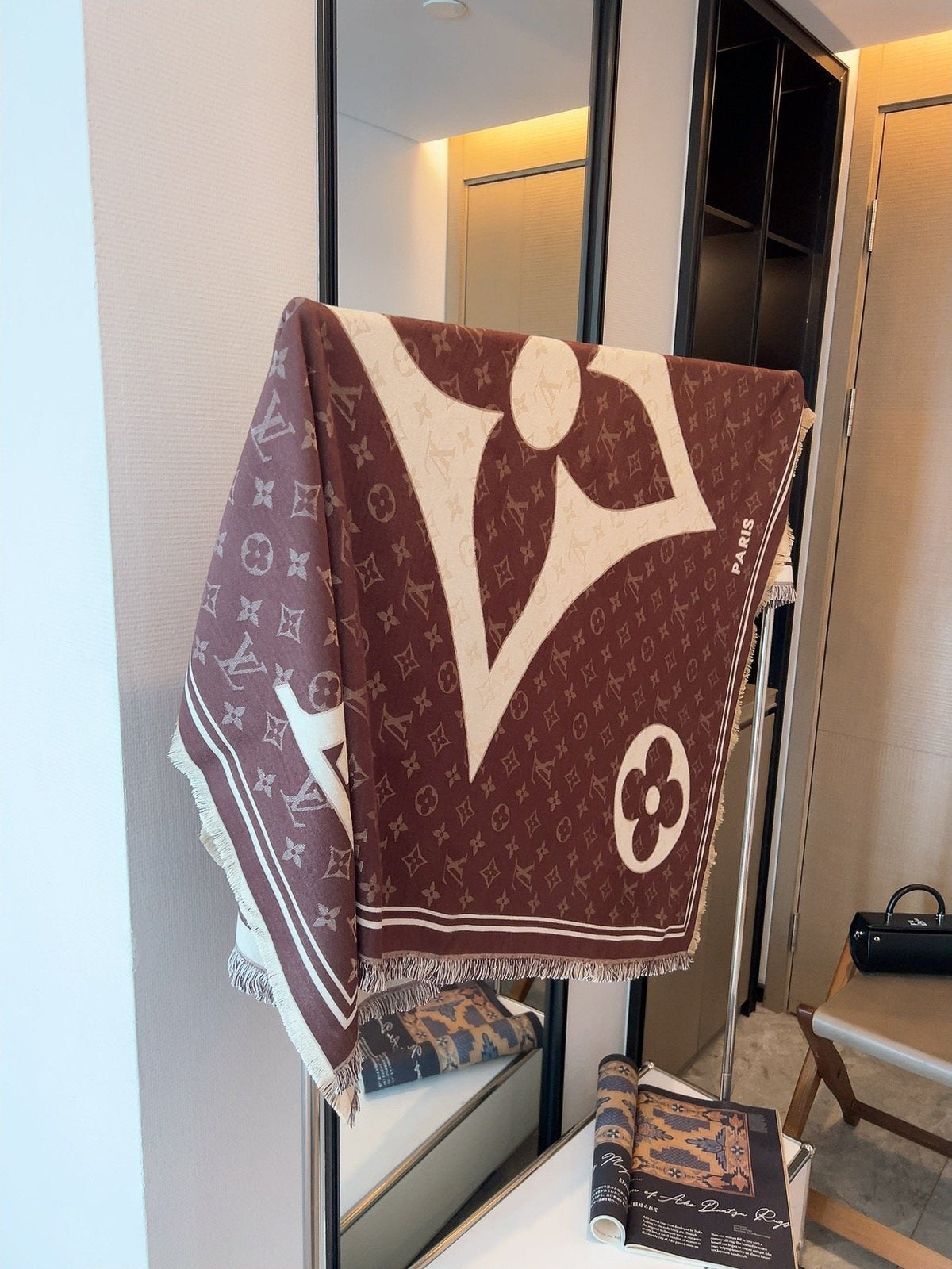 Louis Vuitton Monogram Fringe Square Scarf — hero