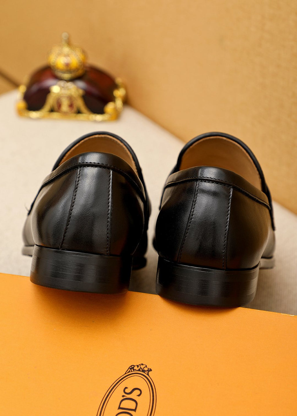 Tod's Black Gold-Hardware Loafers — back
