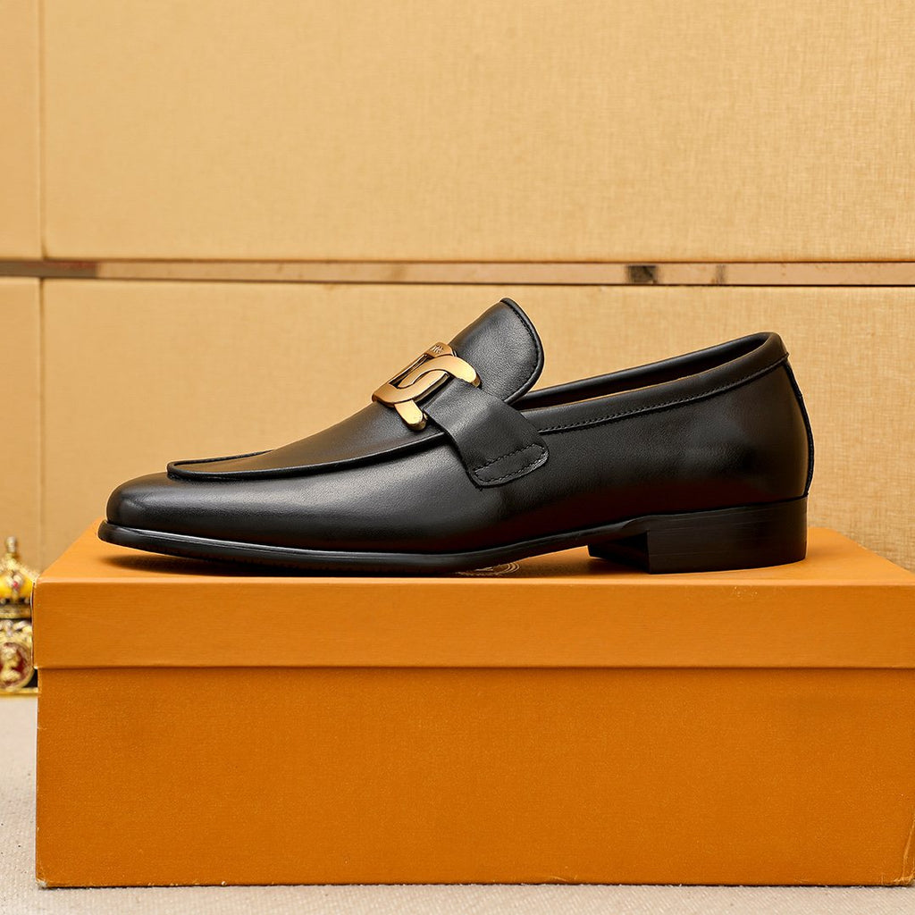 Tod's Black Gold-Hardware Loafers — side