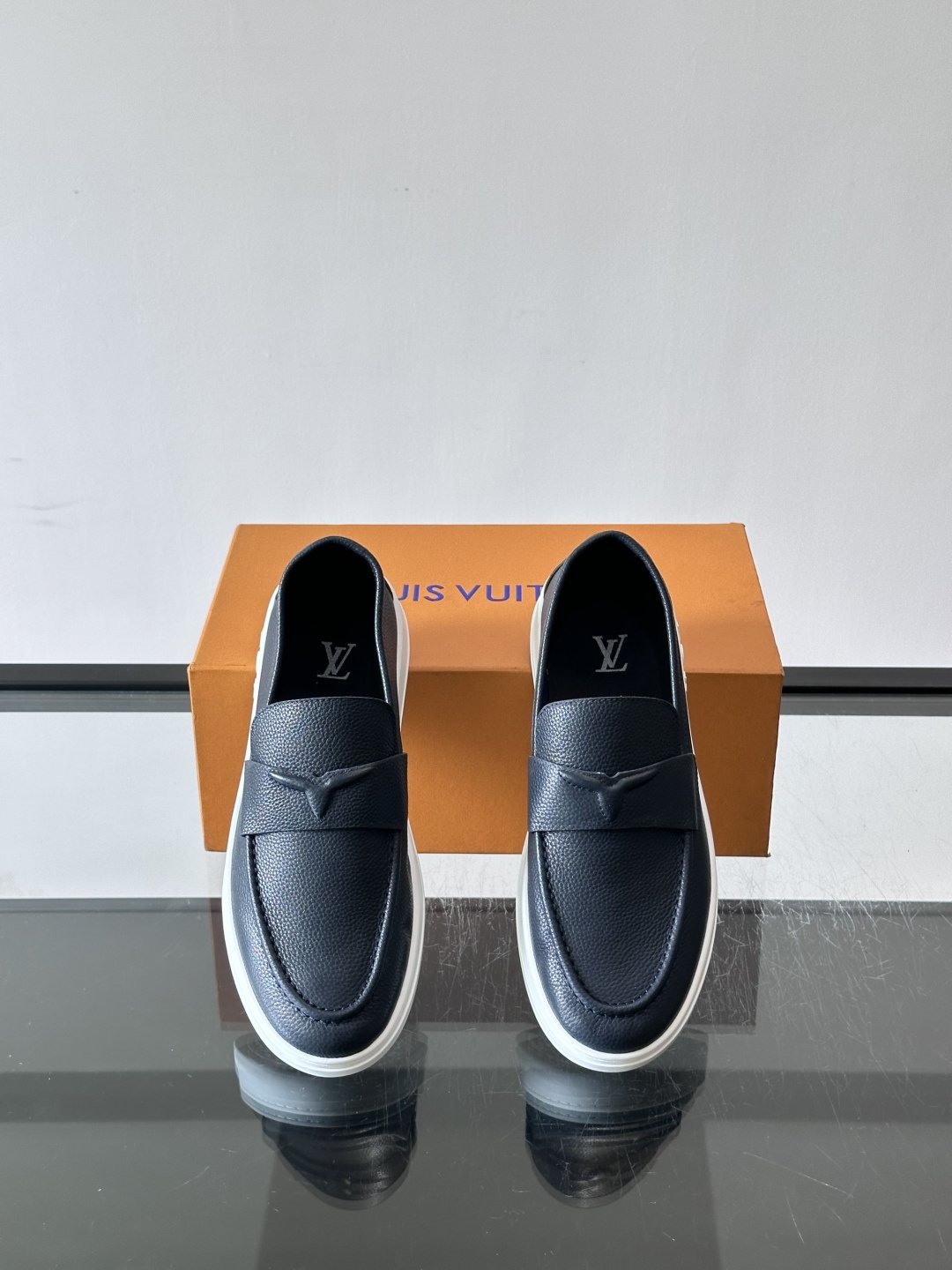 Louis Vuitton Black Platform Loafers — front