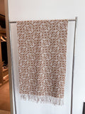 Loewe Khaki Brown Fringed Wool Scarf — hero