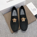 Versace Black Gold-Tone Hardware Loafers — hero
