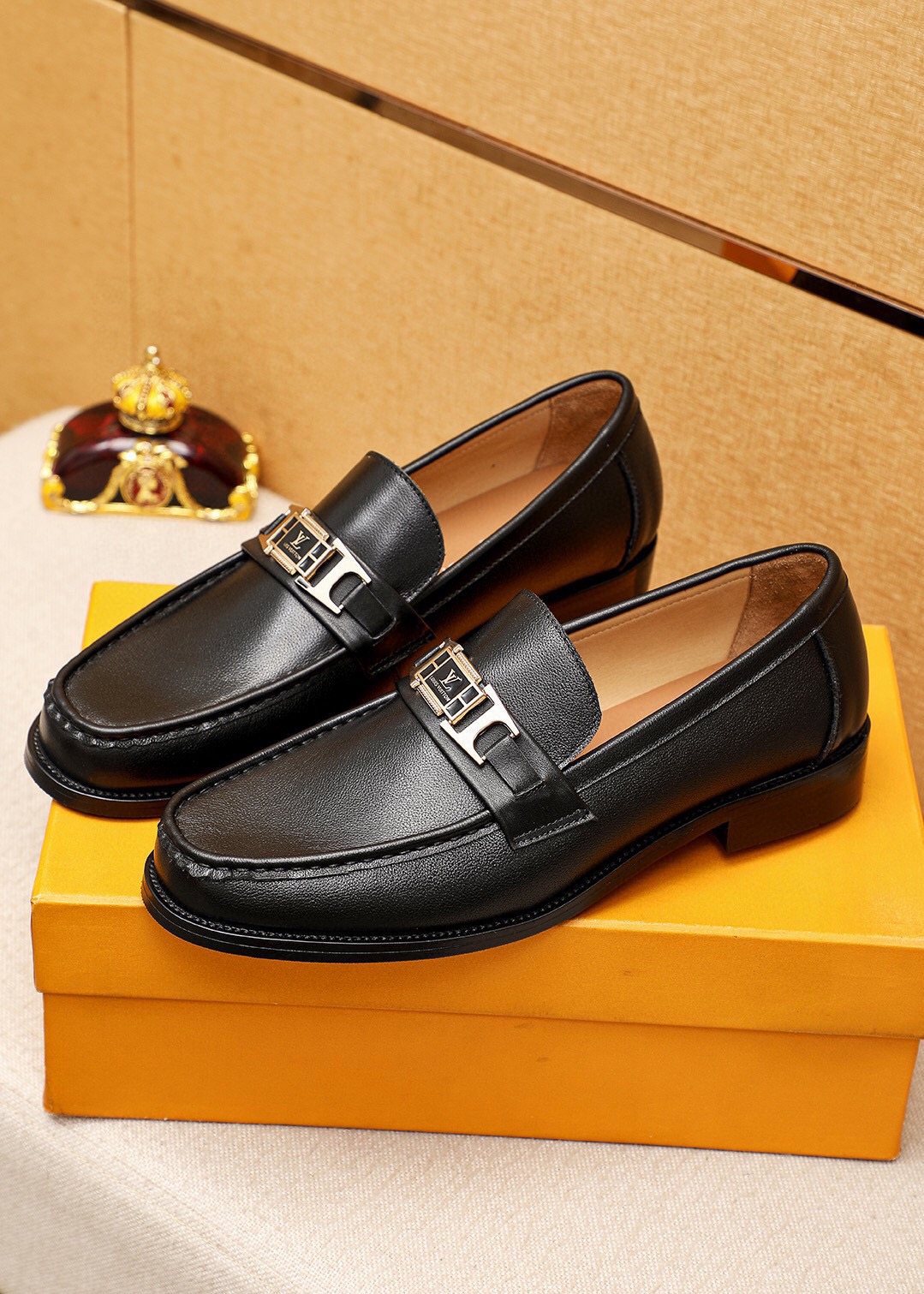 Louis Vuitton Black Hardware Loafers — front
