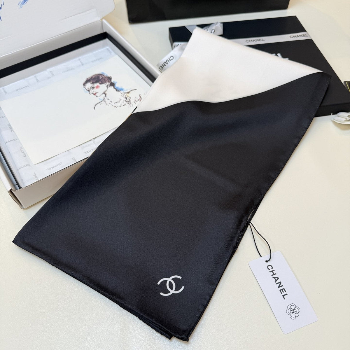 Chanel Geometric Color-Block Square Scarf — front