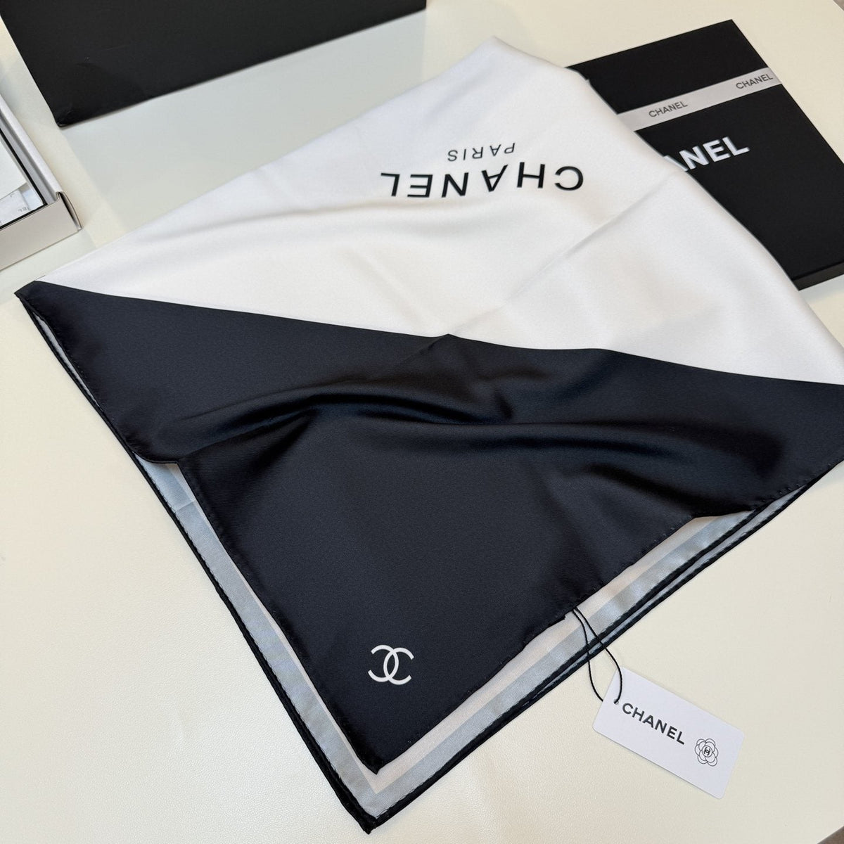 Chanel Geometric Color-Block Square Scarf — front