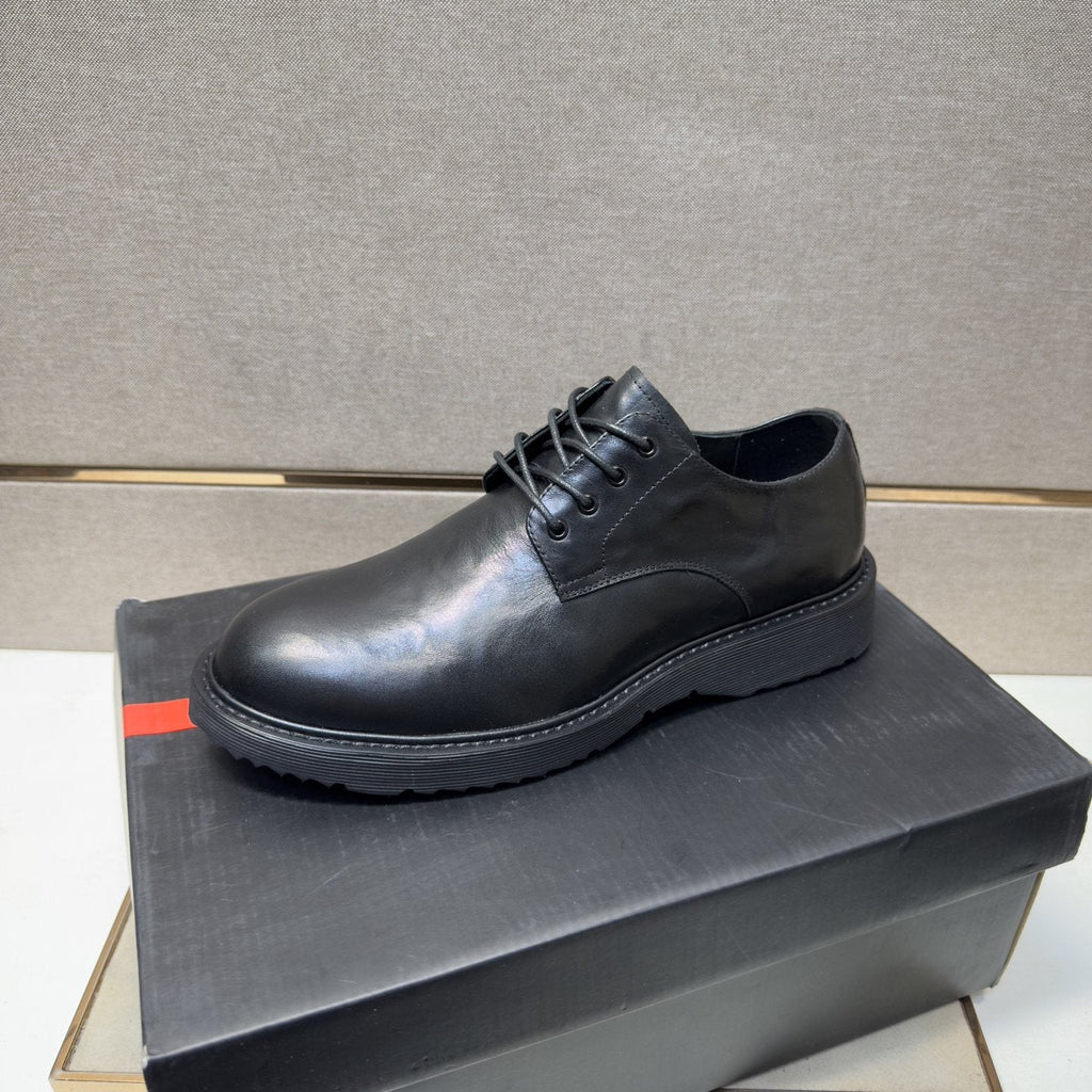 Prada Black Lace-Up Dress Shoes — front