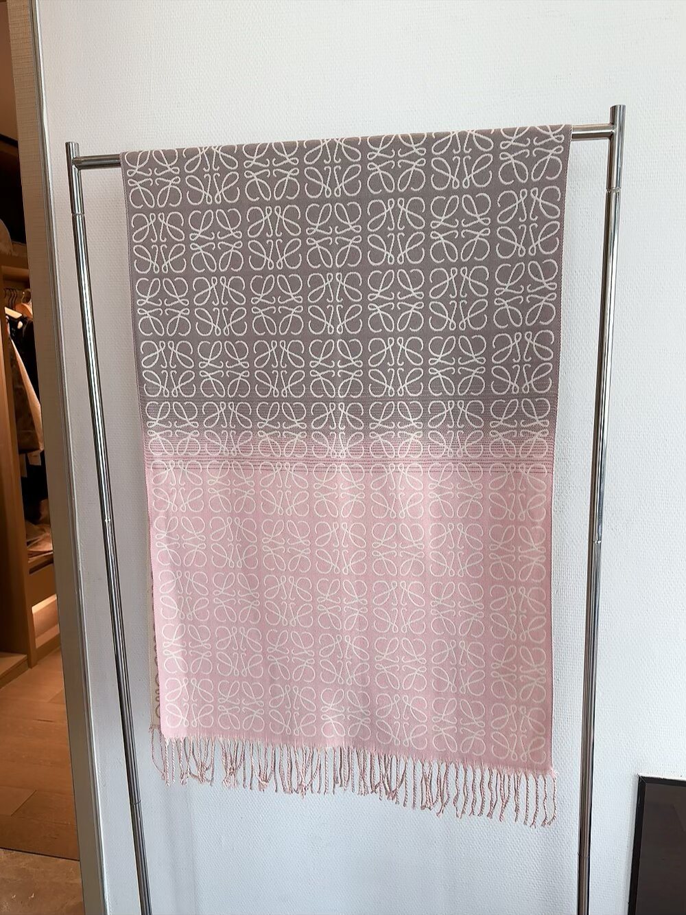 Loewe Fringed Interlocking Motif Scarf — front