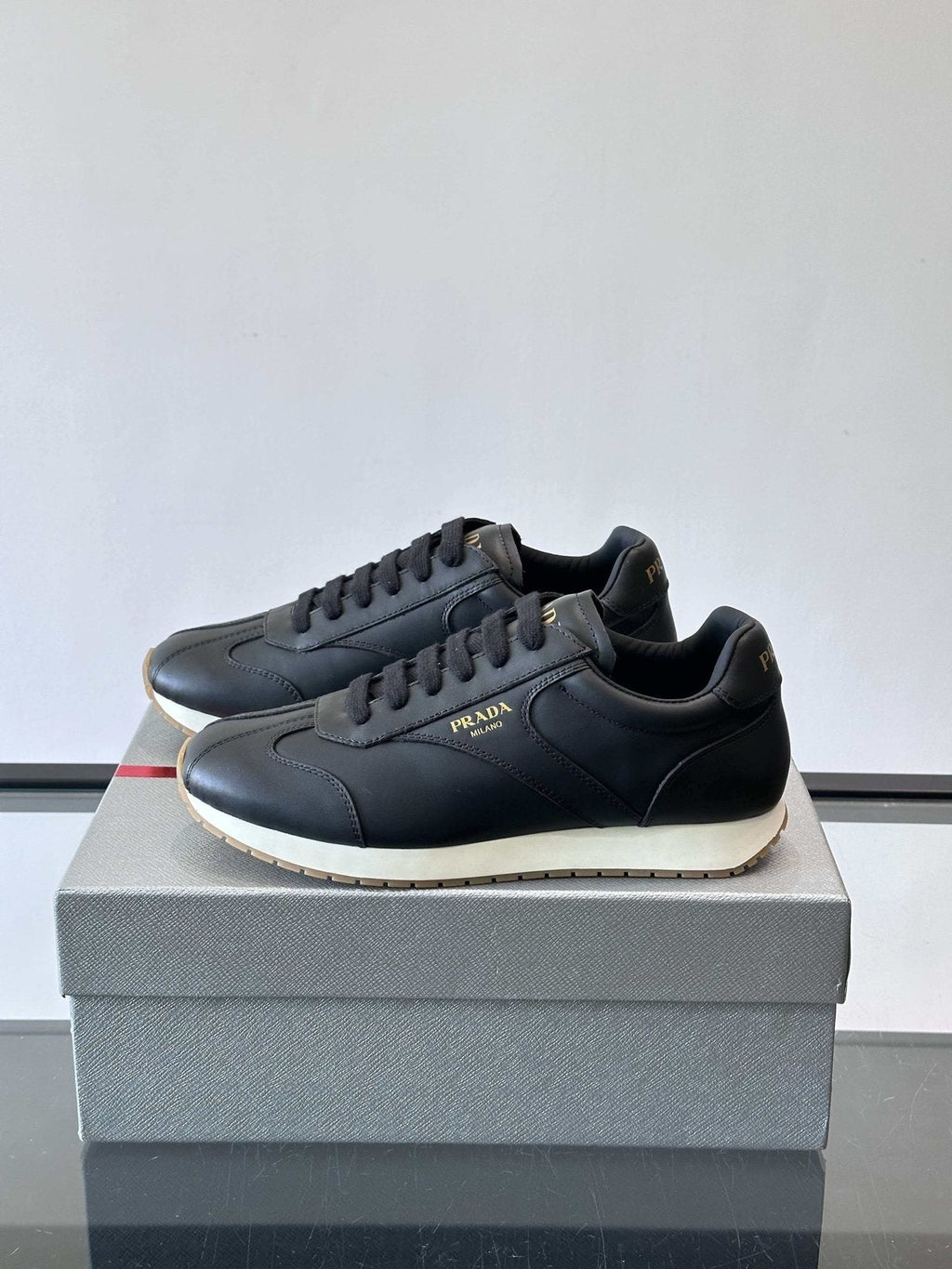 Prada Black Low-Top Sneakers — side
