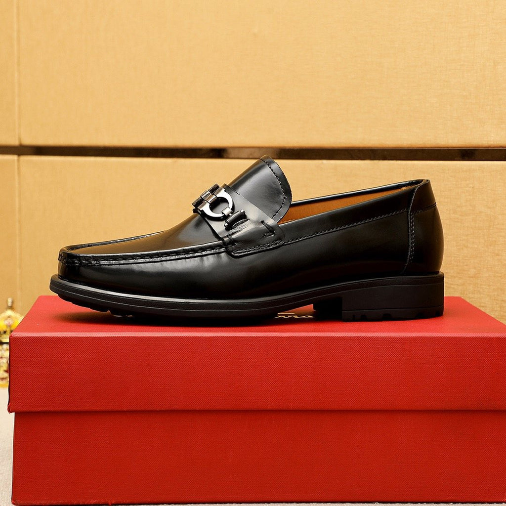 Ferragamo Black Bit Loafers — hero