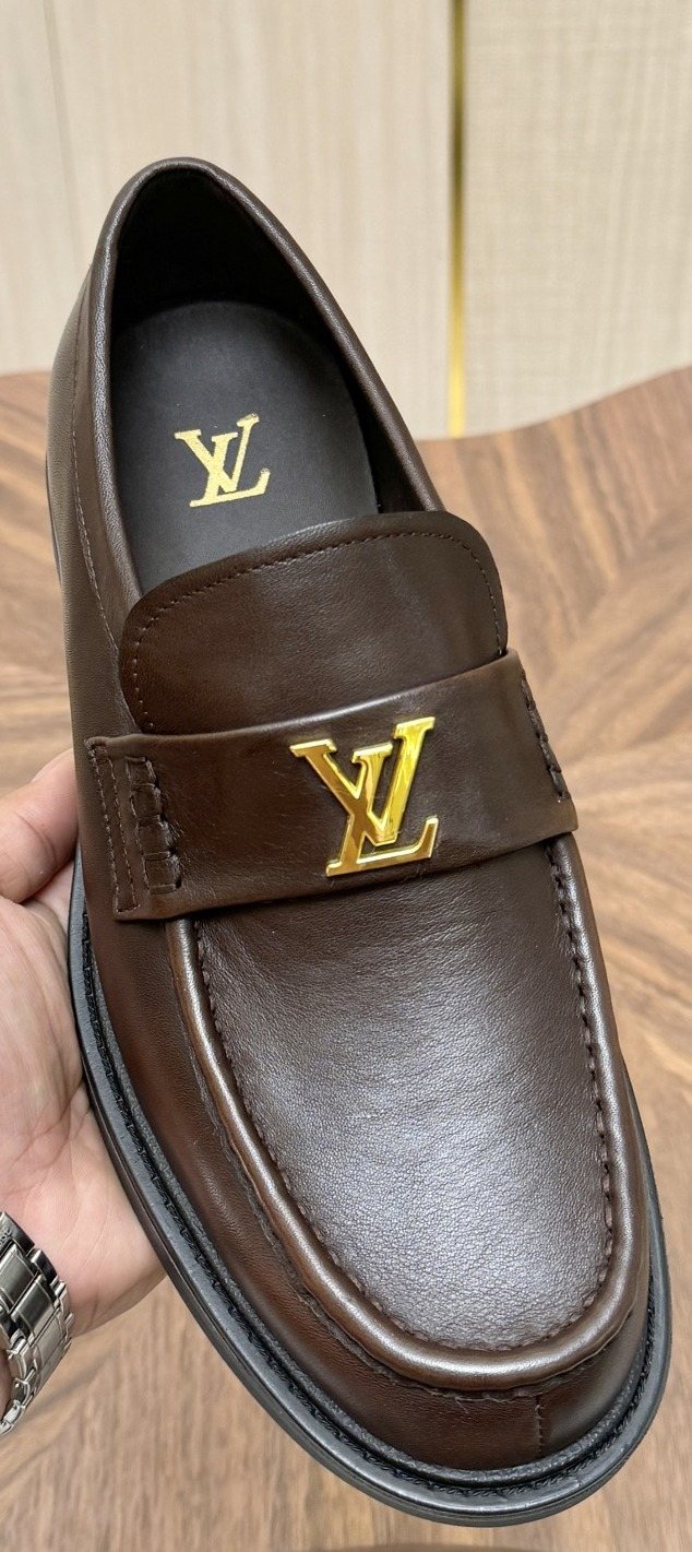 Louis Vuitton Dark Brown Lug Sole Loafers — front