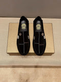 Versace Black Medallion Slip-On Loafers — hero