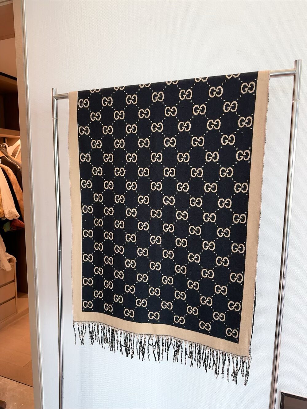 Gucci GG Fringe Scarf — front