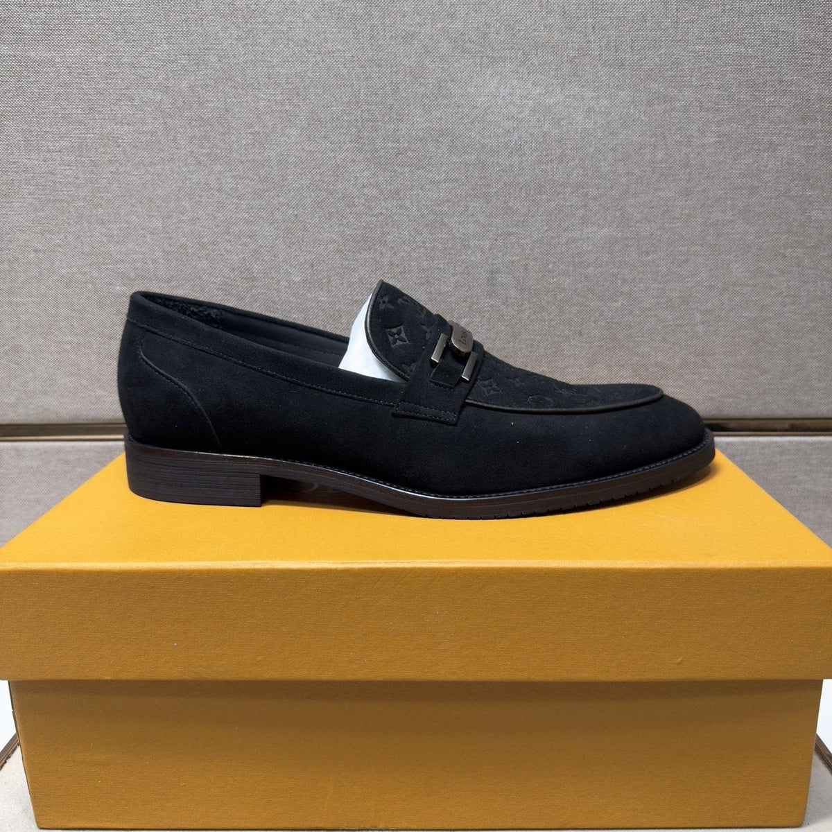 Louis Vuitton Black Monogram Bar Loafers — side