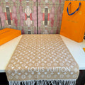 Louis Vuitton Beige & Ivory Monogram Fringed Scarf — hero