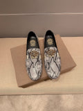 Versace Gray Snakeskin Slip-On Loafers — hero