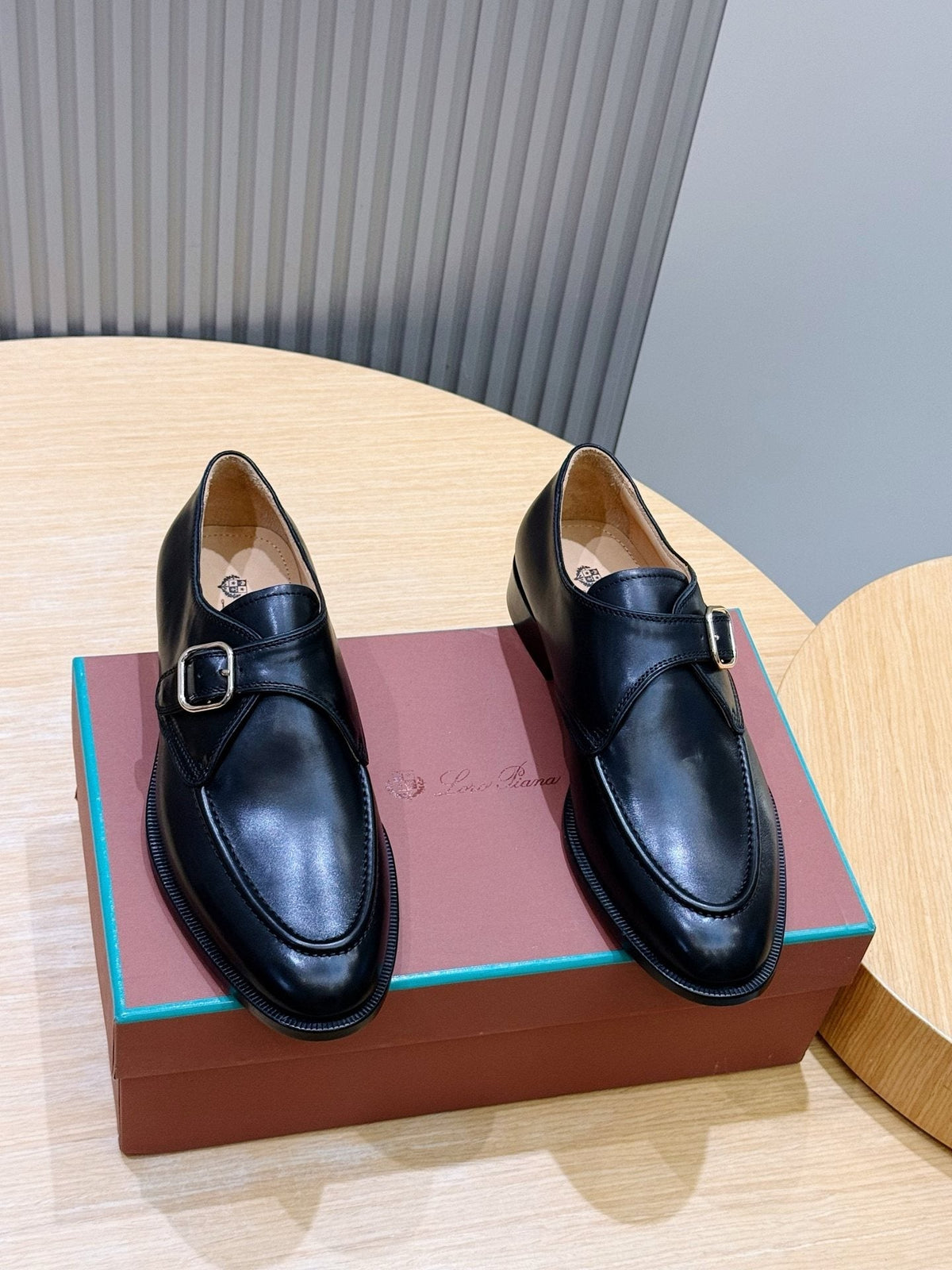 Loro Piana Black Buckle Loafers — hero