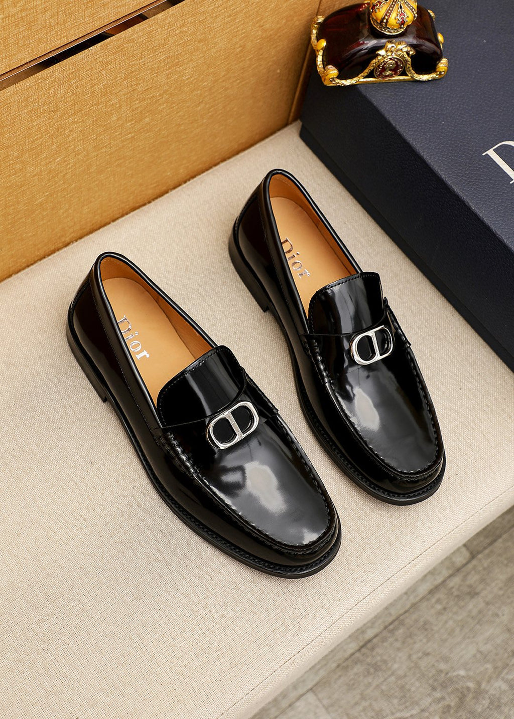 Dior Black Leather Loafers — hero