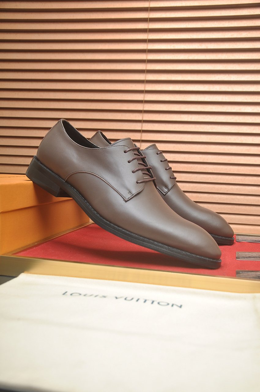 Louis Vuitton Brown Lace-Up Dress Shoes — side