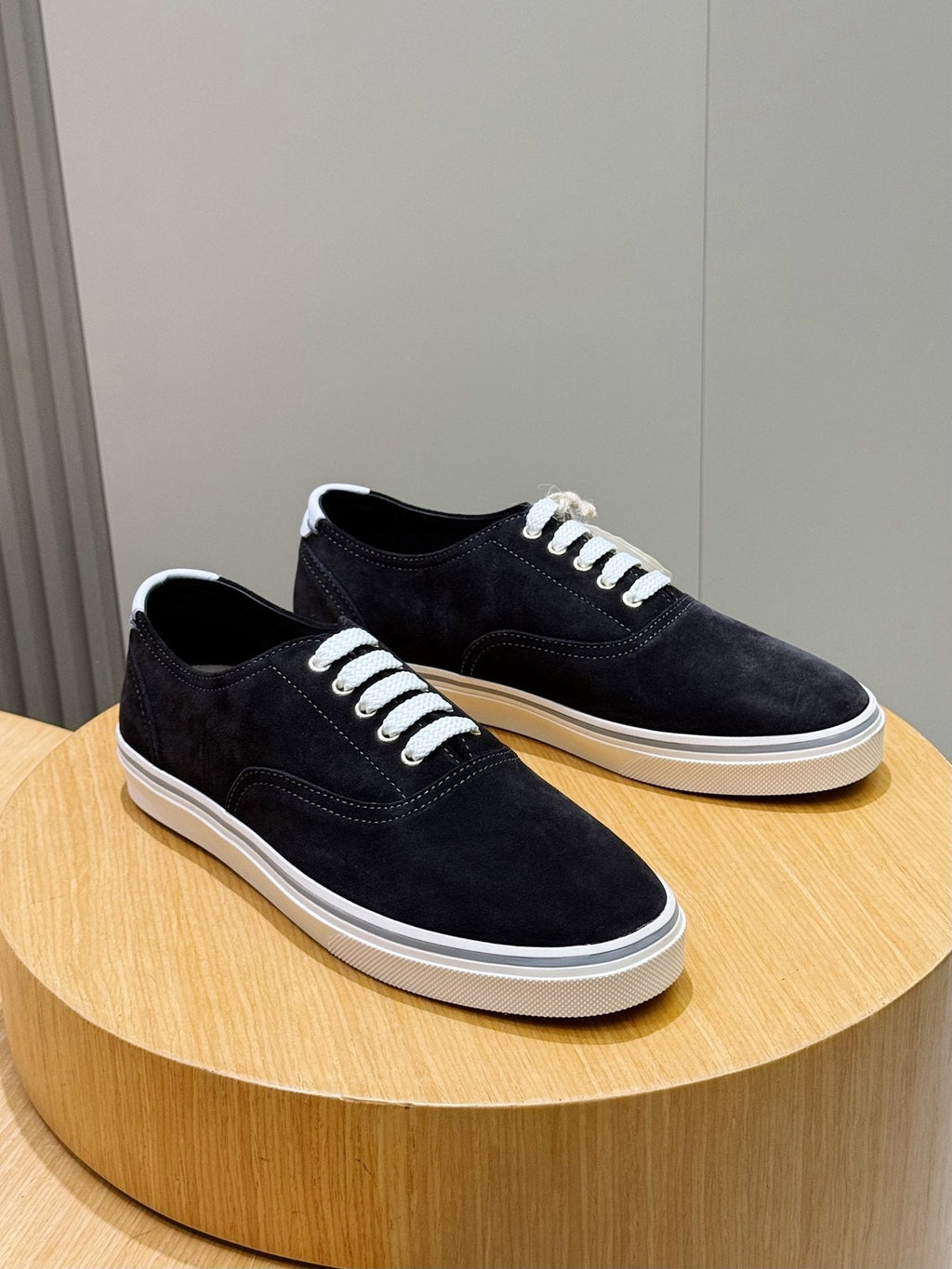 Brunello Cucinelli Black Suede Sneakers — front
