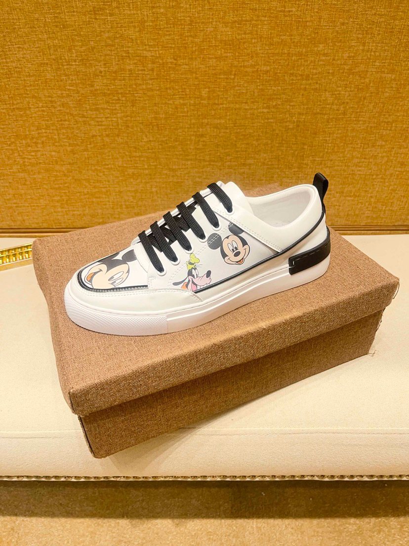 White Graphic Low-Top Sneakers — side