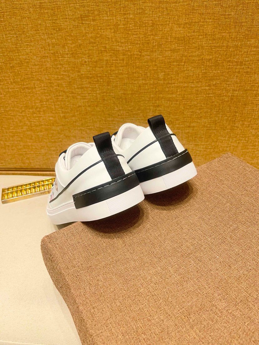 White Graphic Low-Top Sneakers — back