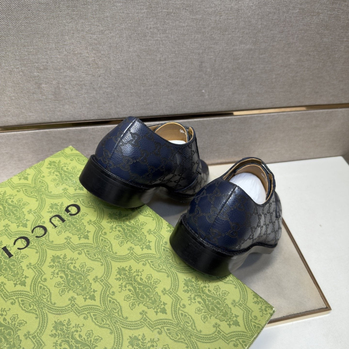 Gucci Navy Lace-Up Shoes — back
