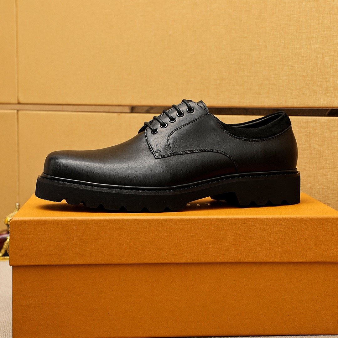 Louis Vuitton Black Lace-Up Business Shoes — side