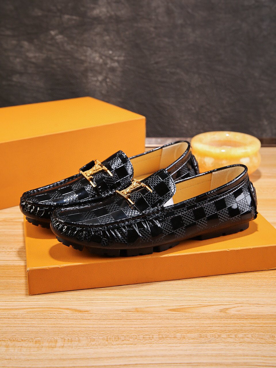 Louis Vuitton Black Buckle Driving Loafers — side
