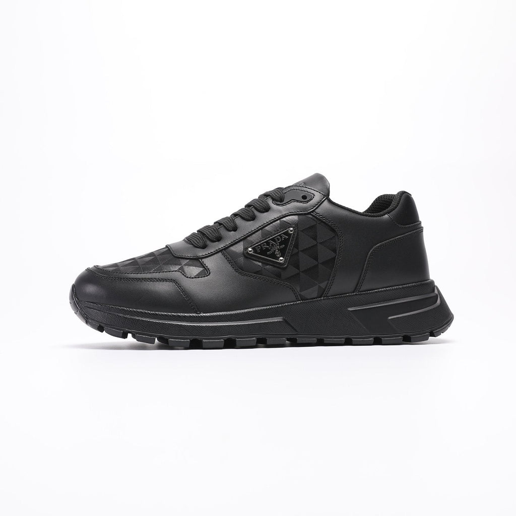 Prada Black Triangle-Plaque Sneakers — hero