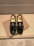 Versace Black Patent Leather Medusa-Style Loafers — hero