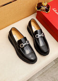 Ferragamo Black Hardware Loafers — hero