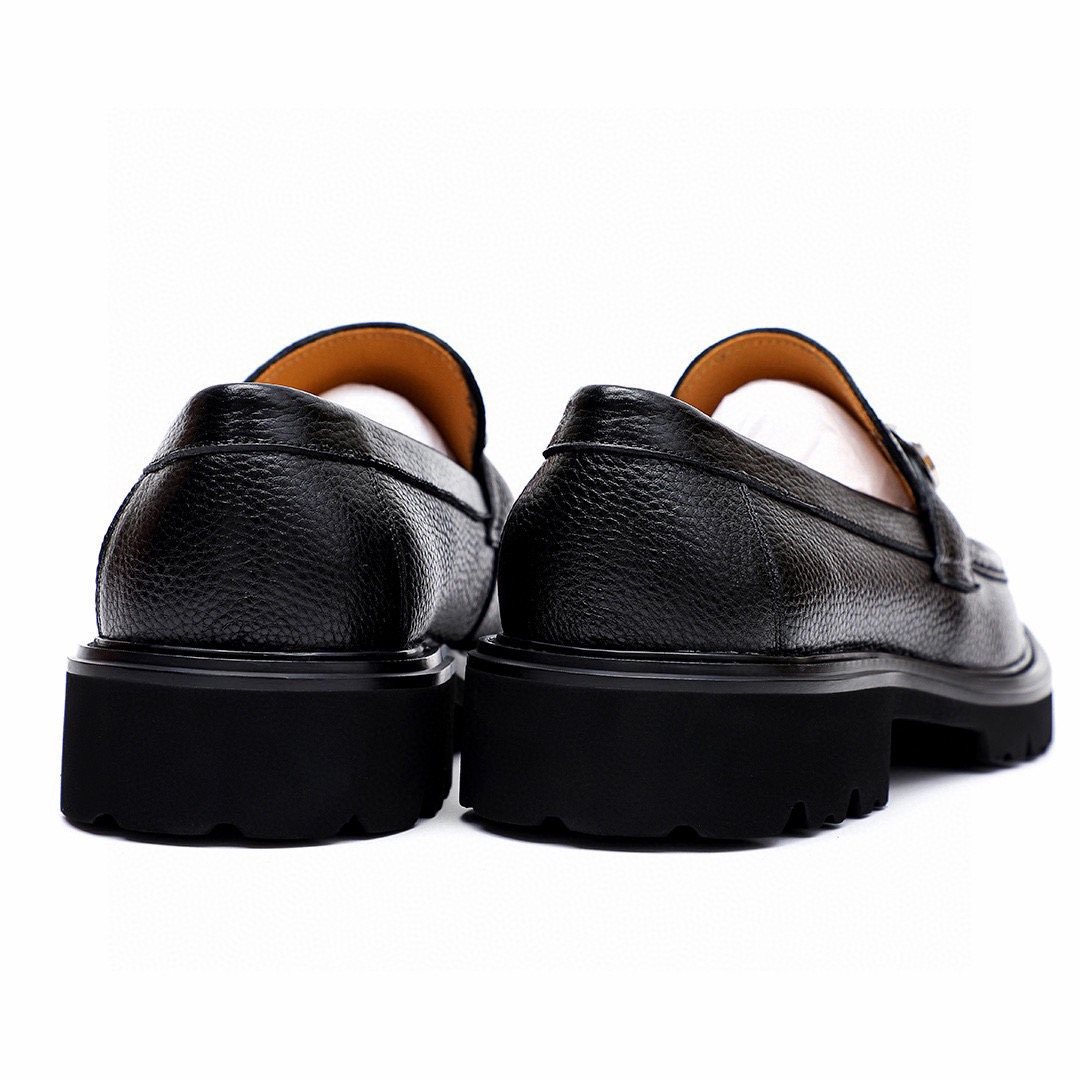 微商相册测试鞋子-Salvatore Ferragamo Black Lug Sole Bit Loafers — back