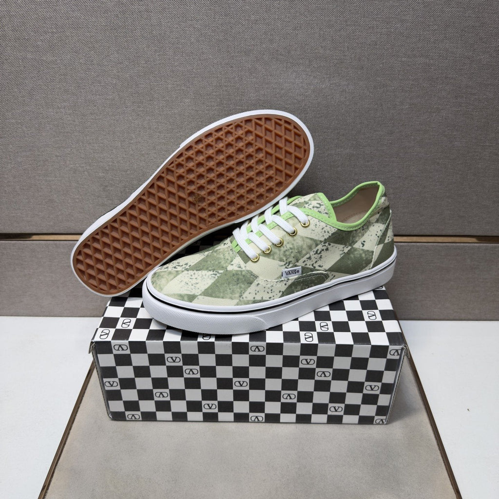 Vans Green Camouflage Low-Top Sneakers — side