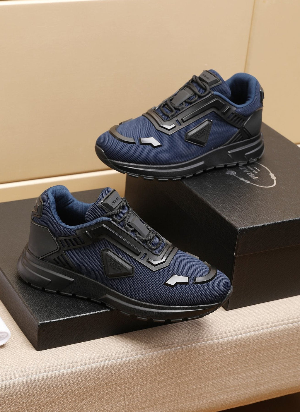 Prada Layered Platform Sneakers — side