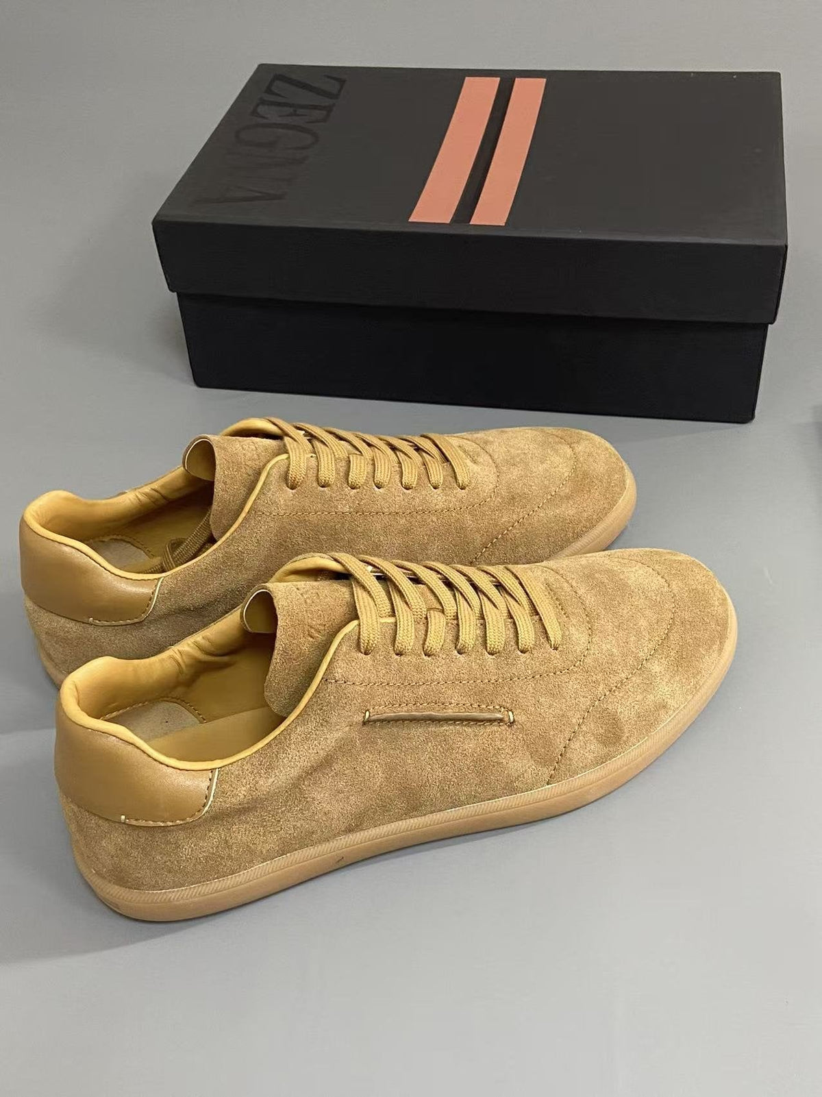 Zegna 232 Suede Low-Top Sneakers — front